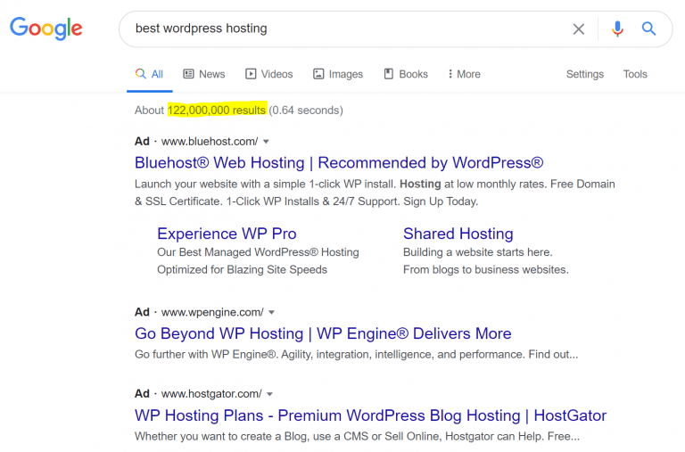 best wordpress web hosting google results