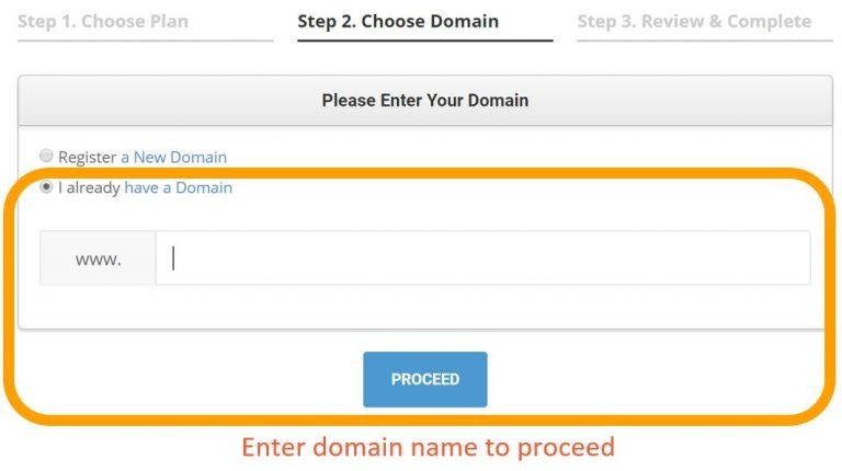 siteground enter domain name